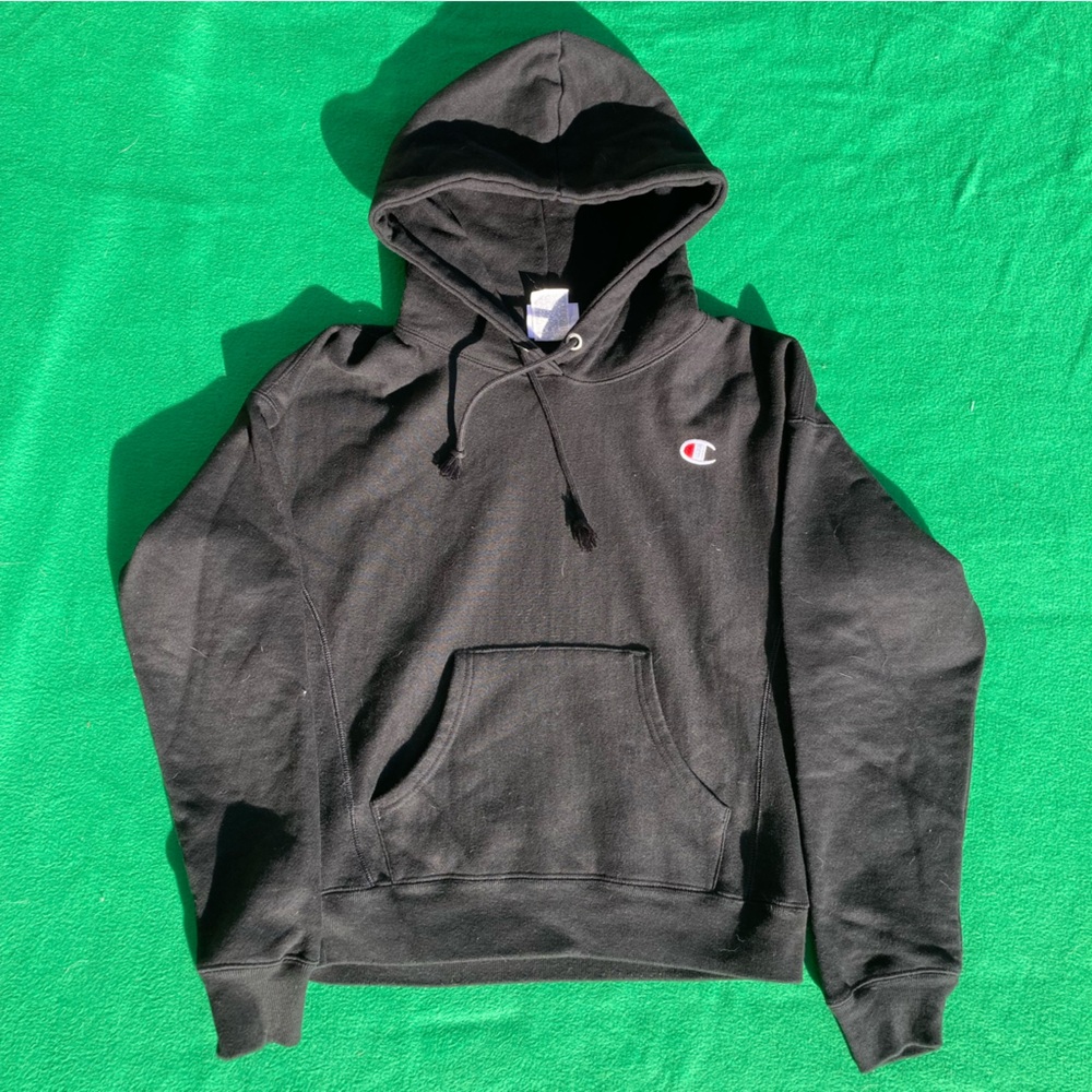 Women’s small black champion reverse weave hoodie